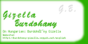 gizella burdohany business card